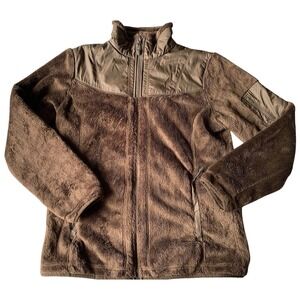 Nike ACG Jacket Womens Medium Brown Fuzzy Fleece Lined Full Zip Outdoor Gorpcore